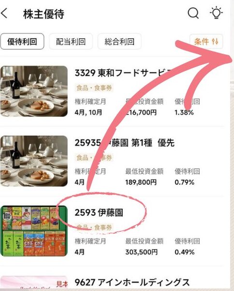 iSPEEDで欲しい株主優待を探す