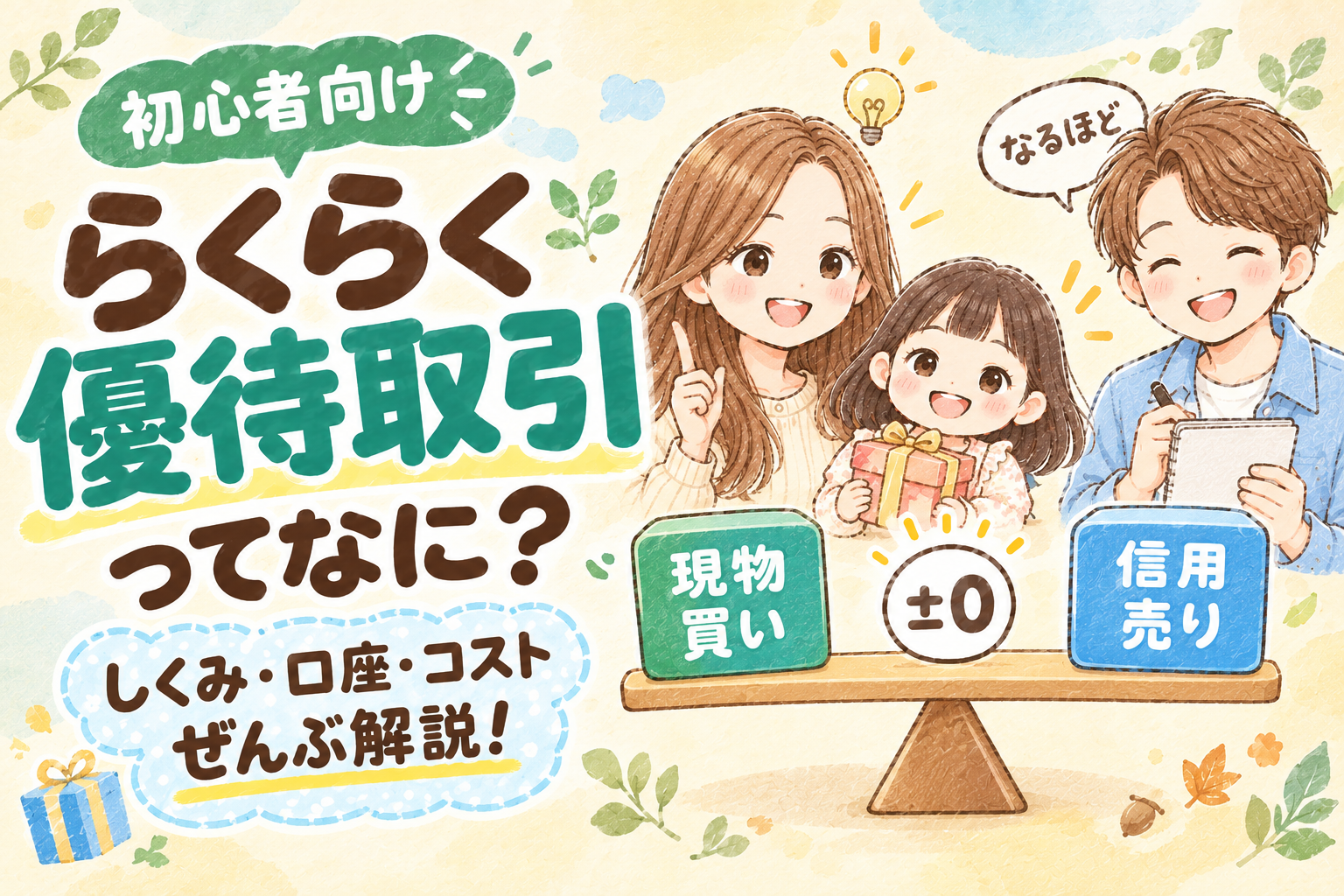 らくらく優待取引ってなに？しくみ・口座・コストを初心者向けにぜんぶ解説