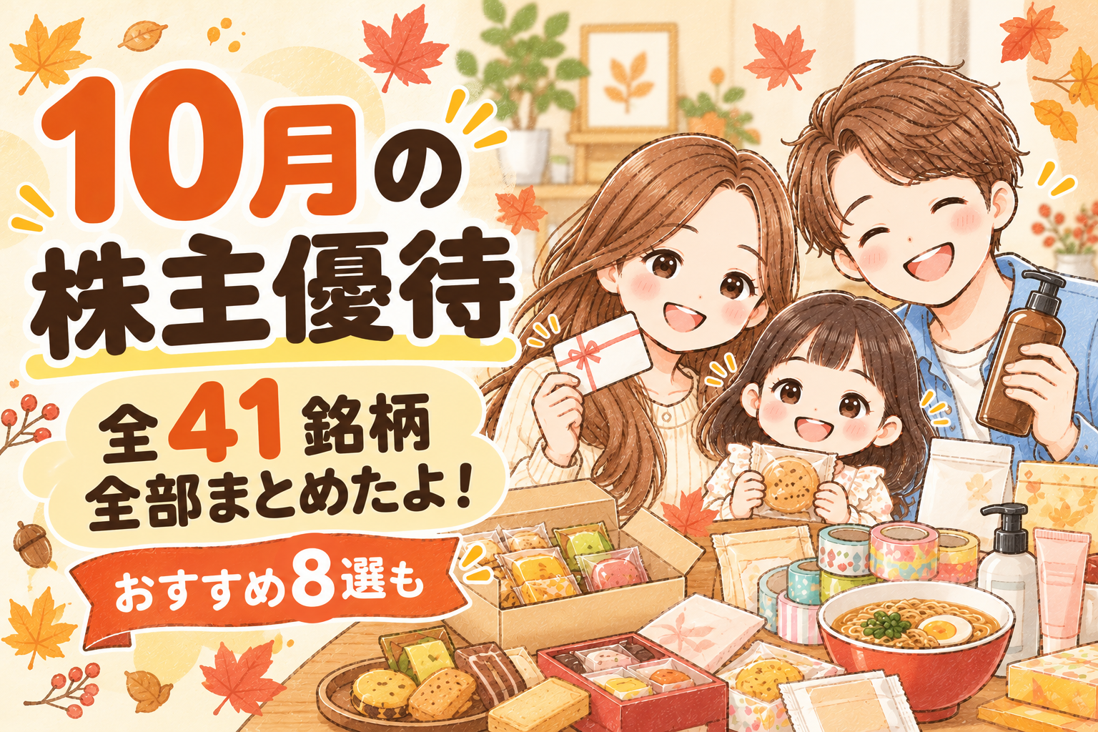 10月の株主優待 全41銘柄まとめ おすすめ8選